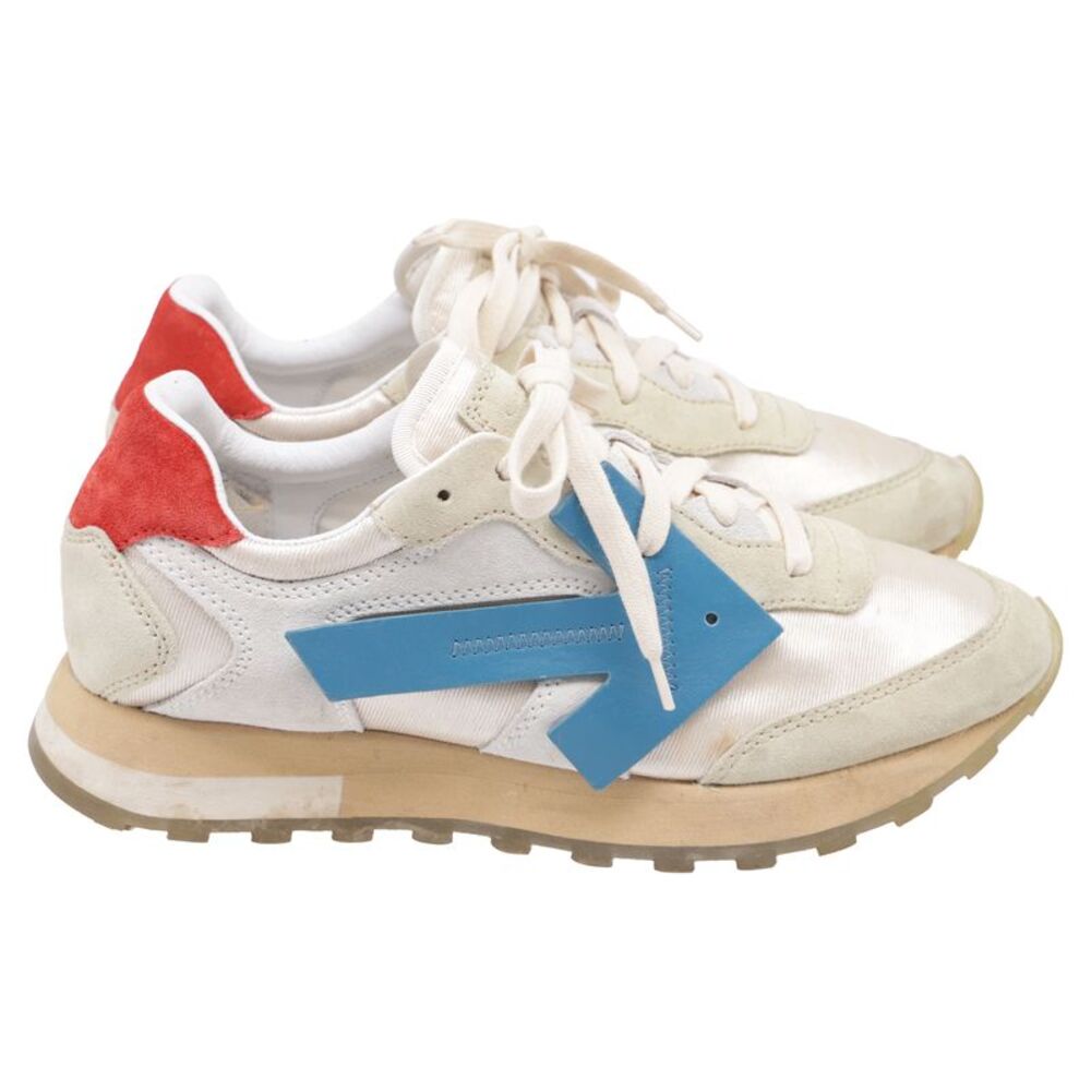 Off-White HG Runner Sneakers in White Polyester and Suede
